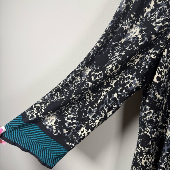 Sandra Darren Sheath Tribal 3/4 Sleeves Swuare Neck Dress Size 12 - Picture 3 of 9